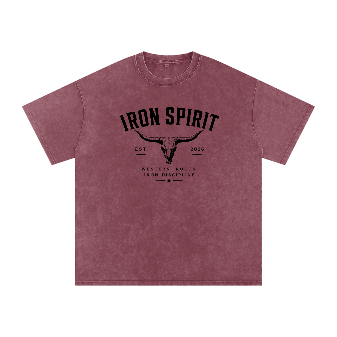 Snow Washed Oversized Cotton T-Shirt (Black Lettering)