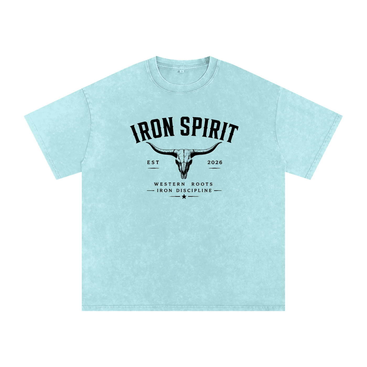 Snow Washed Oversized Cotton T-Shirt (Black Lettering)