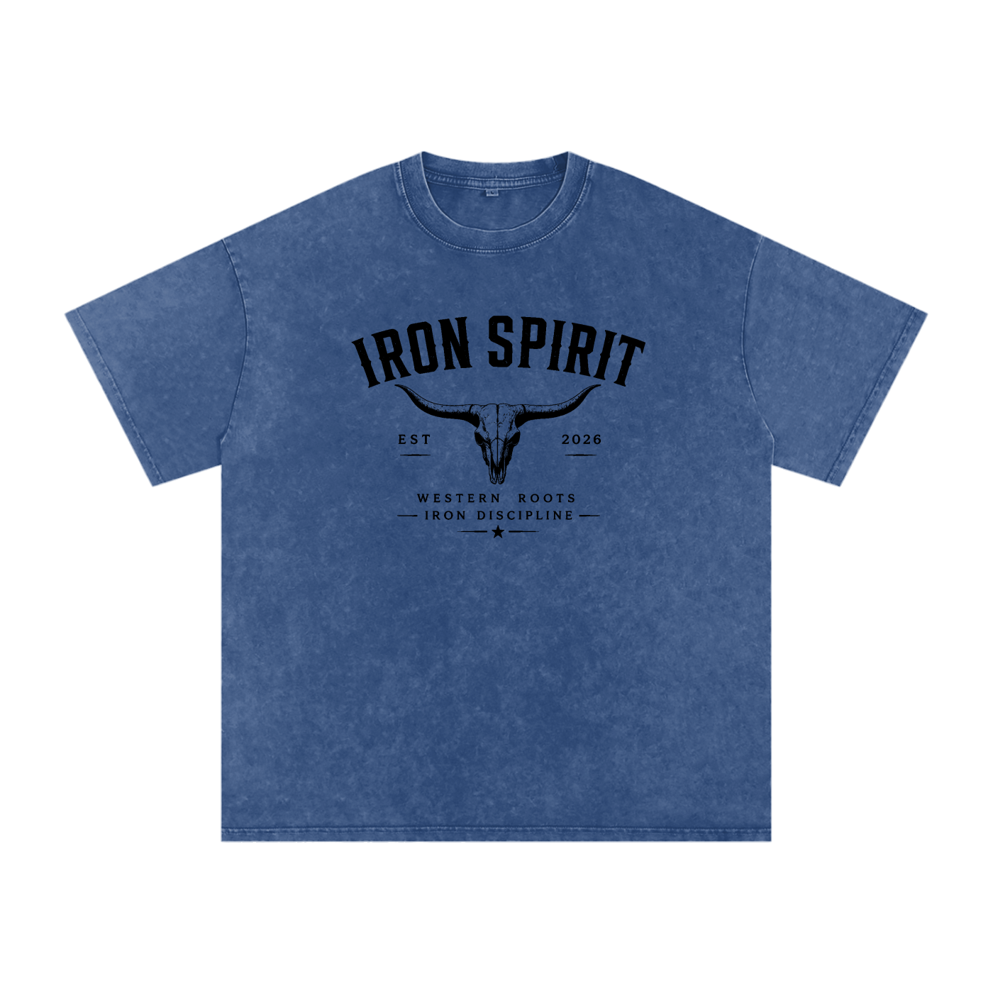 Snow Washed Oversized Cotton T-Shirt (Black Lettering)