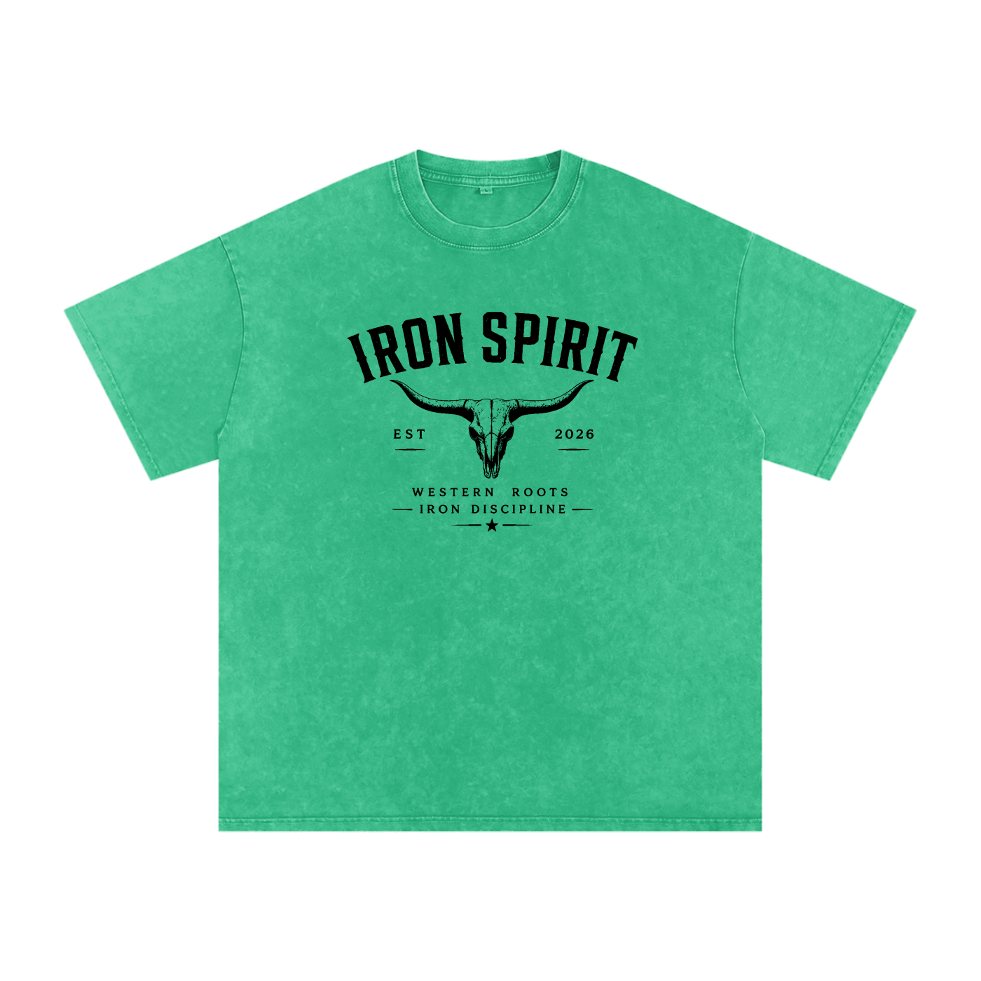 Snow Washed Oversized Cotton T-Shirt (Black Lettering)