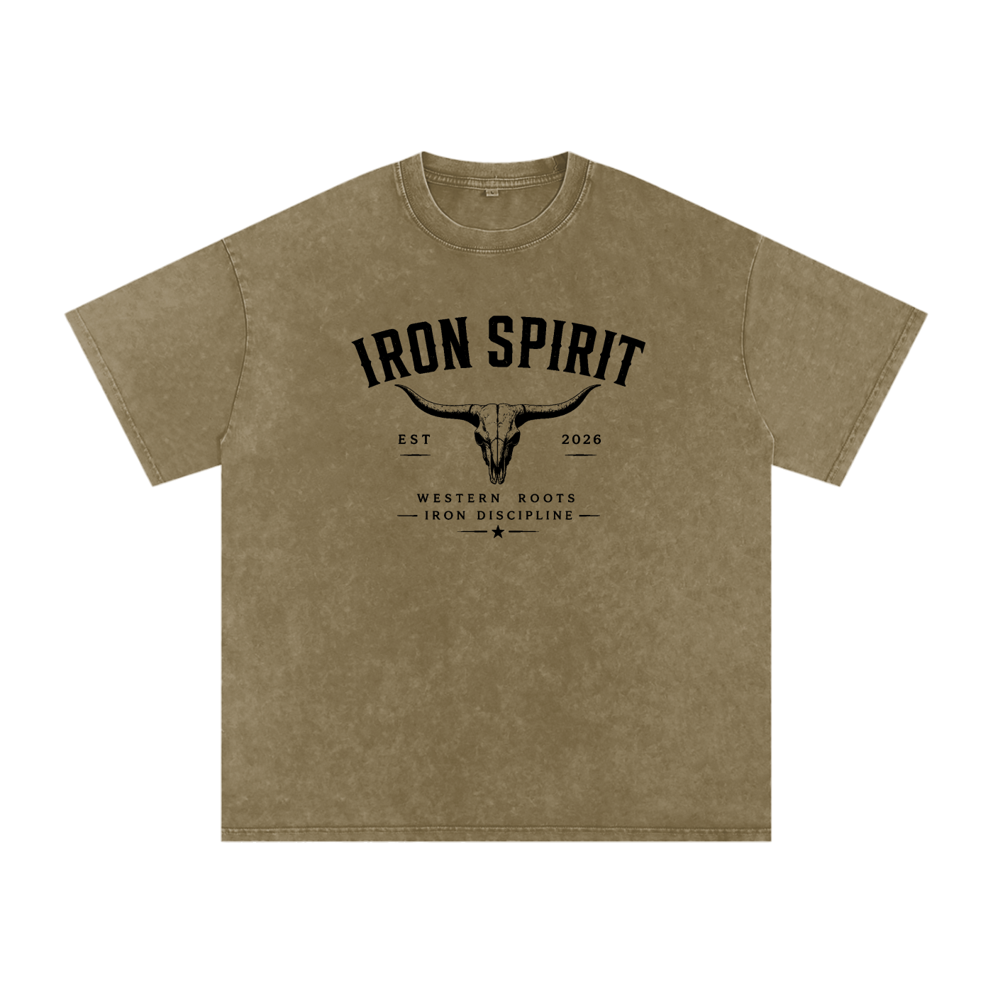 Snow Washed Oversized Cotton T-Shirt (Black Lettering)