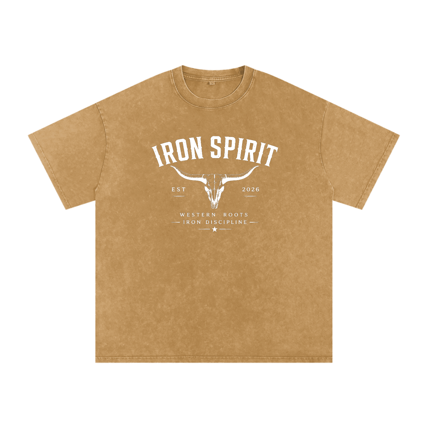 Snow Washed Oversized Cotton T-Shirt (White Lettering)