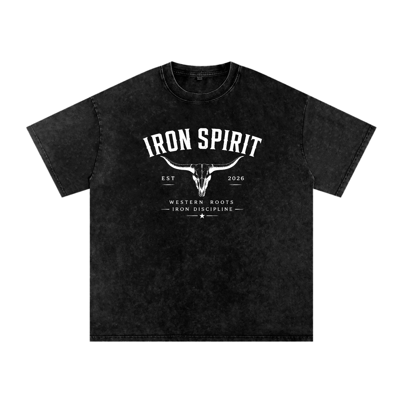 Snow Washed Oversized Cotton T-Shirt (White Lettering)