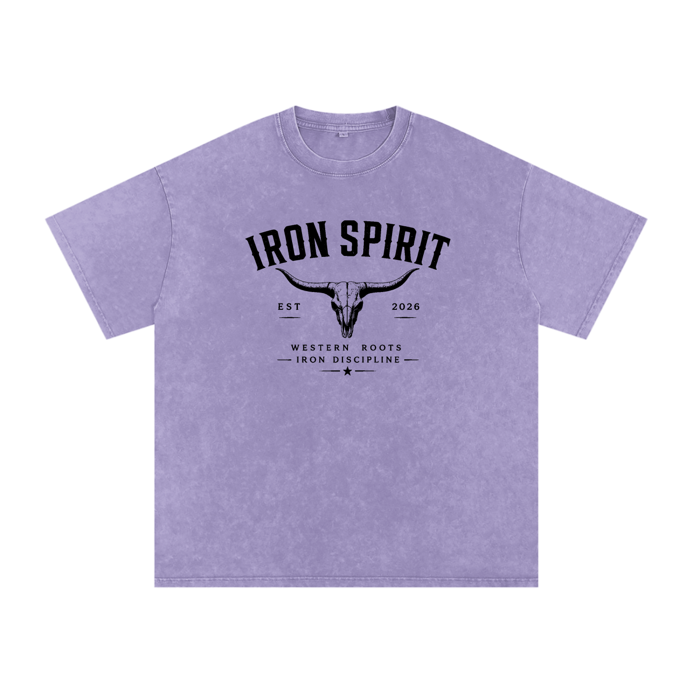 Snow Washed Oversized Cotton T-Shirt (Black Lettering)
