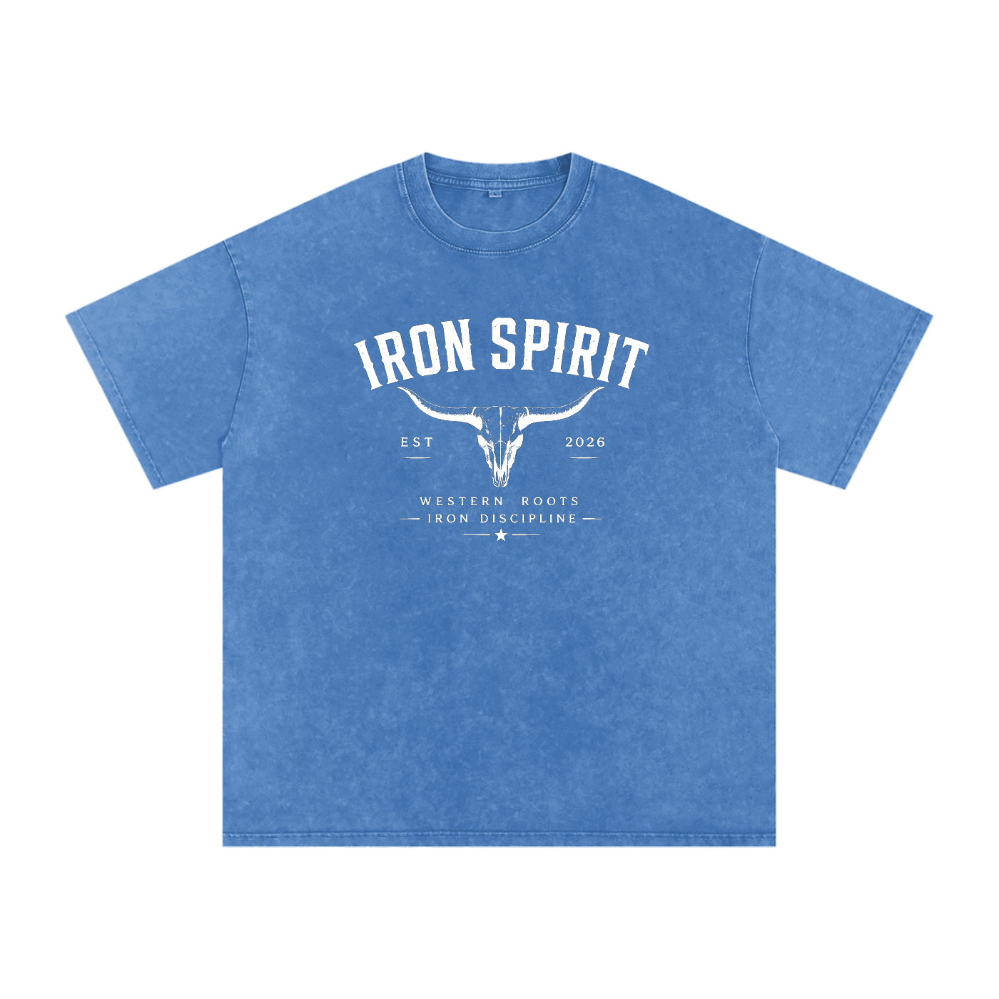 Snow Washed Oversized Cotton T-Shirt (White Lettering)