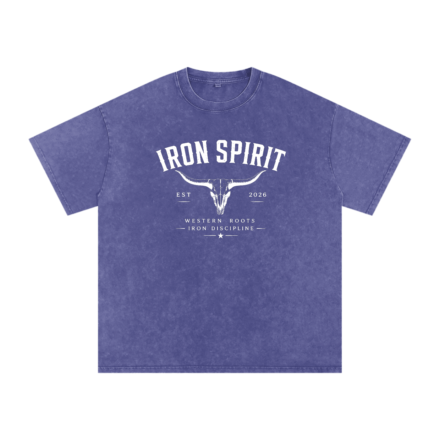 Snow Washed Oversized Cotton T-Shirt (White Lettering)