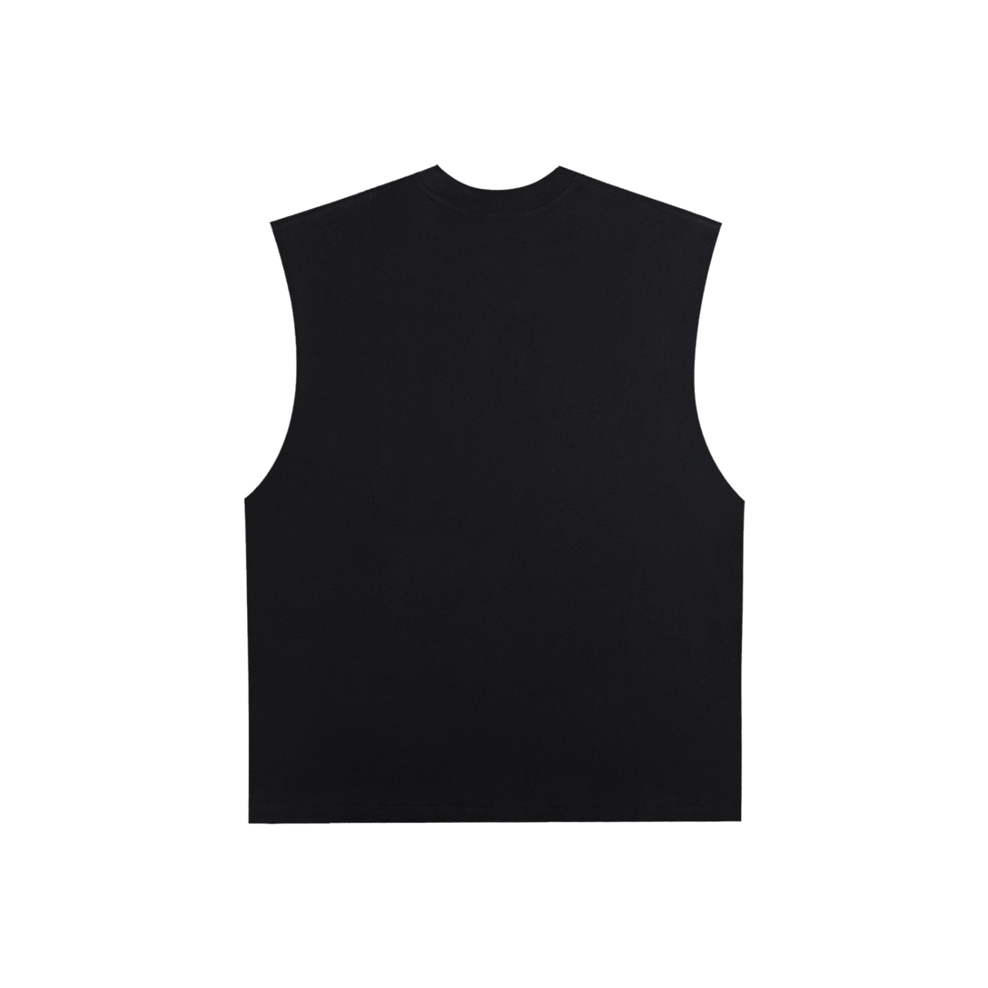 Raw Edge Cotton Tank Top (White Lettering)