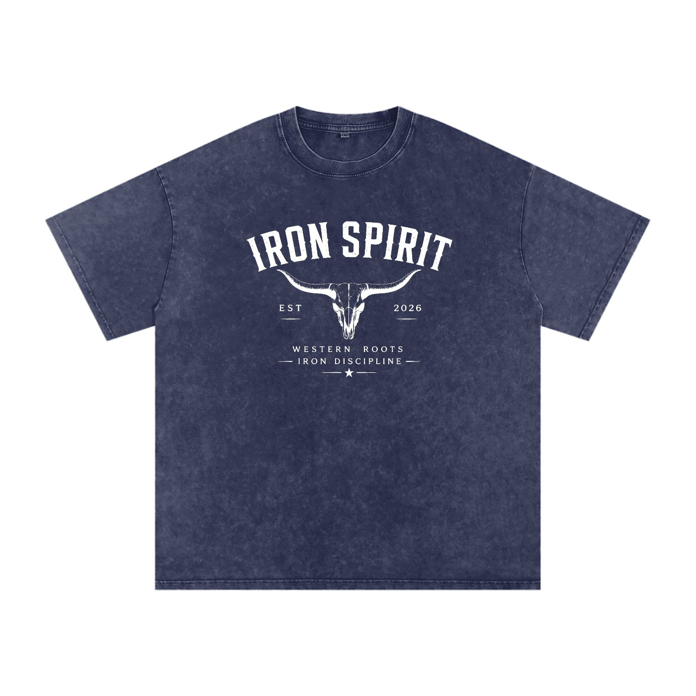 Snow Washed Oversized Cotton T-Shirt (White Lettering)