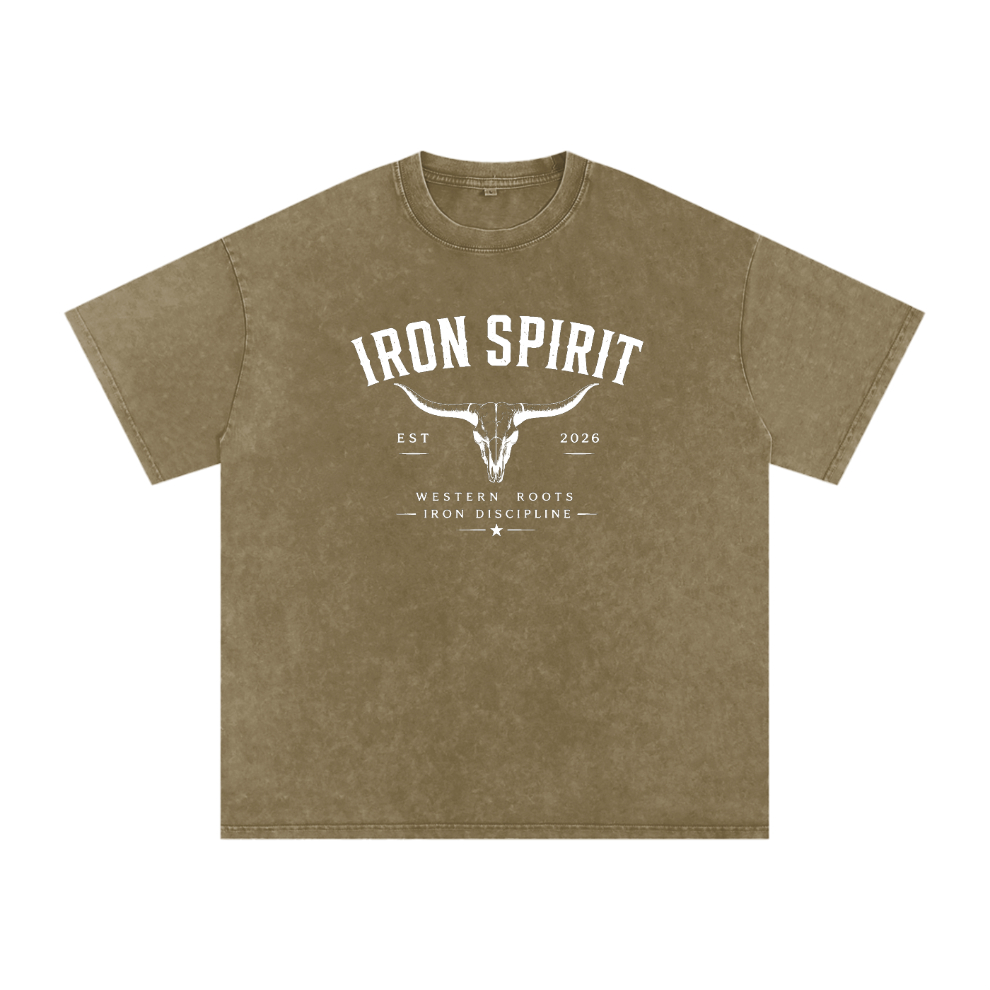 Snow Washed Oversized Cotton T-Shirt (White Lettering)